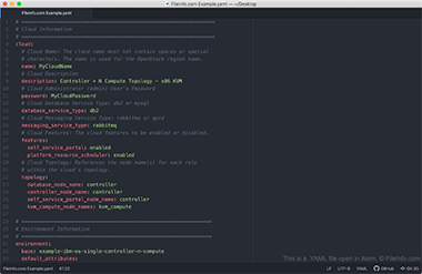 Screenshot of a .yaml file in GitHub Atom