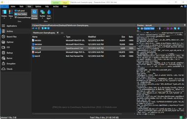 Screenshot of a .zpaq file in ConeXware PowerArchiver 2022