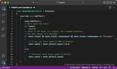 Screenshot of a .zs file in Microsoft Visual Studio Code