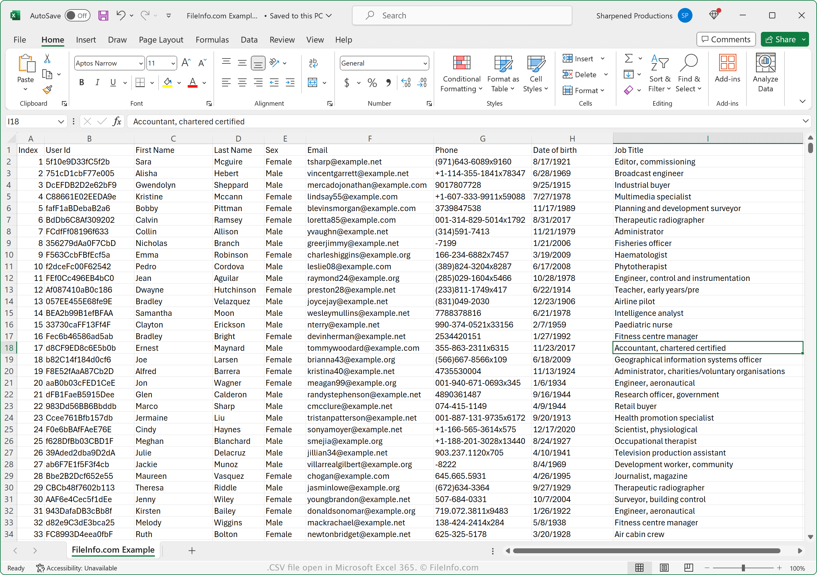 opening a csv file in excel