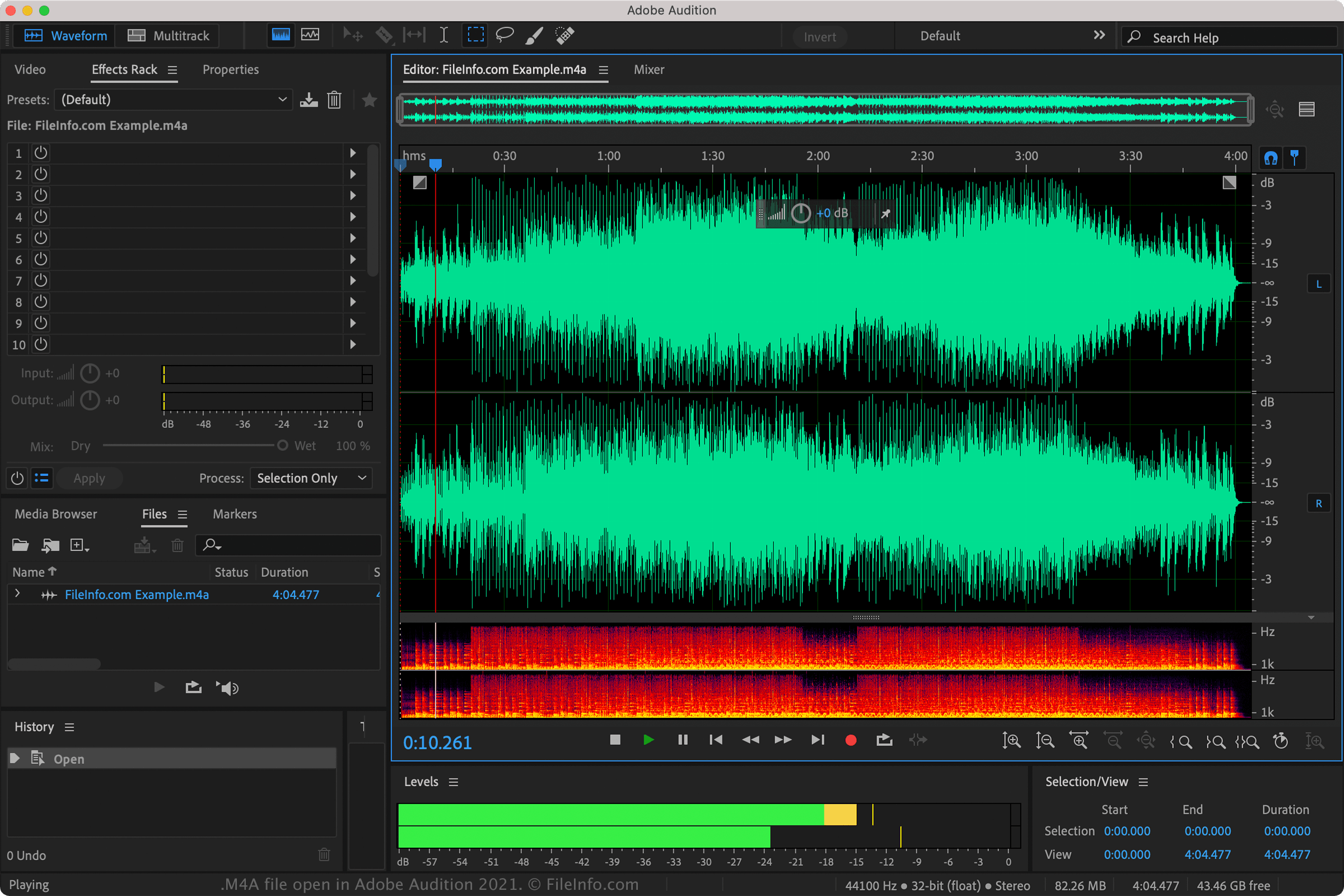 open m4a in audacity