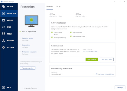 Screenshot of Acronis True Image 2025