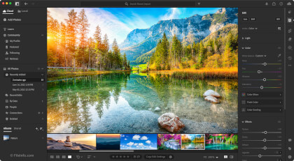 Screenshot of Adobe Lightroom 8