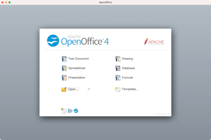 Screenshot of Apache OpenOffice 4.1.10