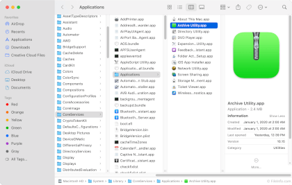 Screenshot of Apple Archive Utility 10