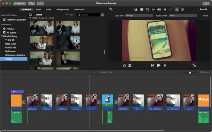 Screenshot of Apple iMovie 10.1