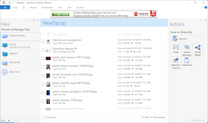 Screenshot of Corel WinZip 26