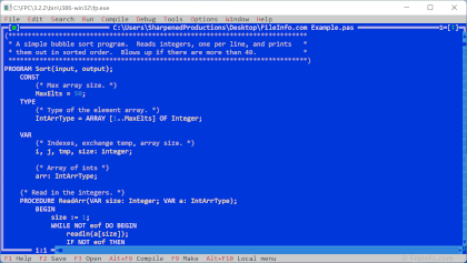 Screenshot of Free Pascal 3.2.2