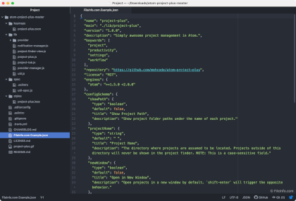 Screenshot of GitHub Atom 1.56