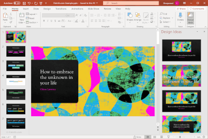 Screenshot of Microsoft PowerPoint 365