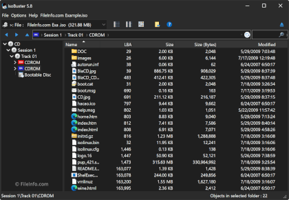 Screenshot of Smart Projects IsoBuster 5.8