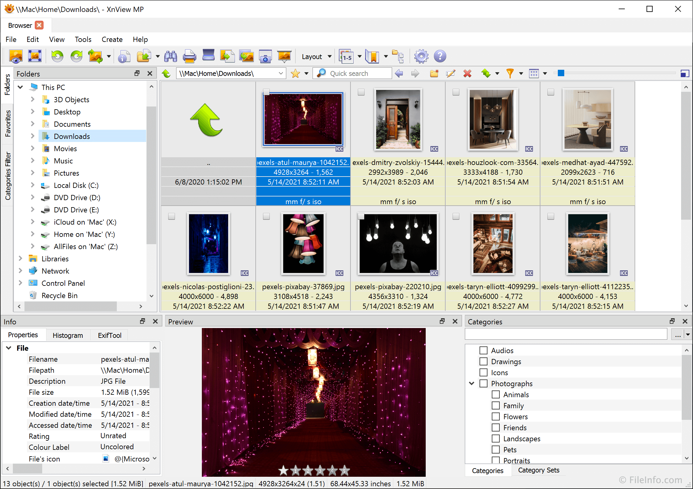 remove category for a xnviewmp picture